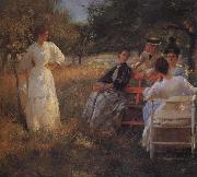 Edmund Charles Tarbell In the Orchard Spain oil painting reproduction